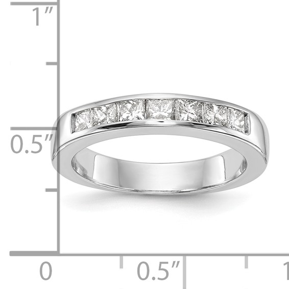 "14K White Gold 7-Stone (Holds 3-2.6, 4-2.5mm Princess) Channel Band Mounting"