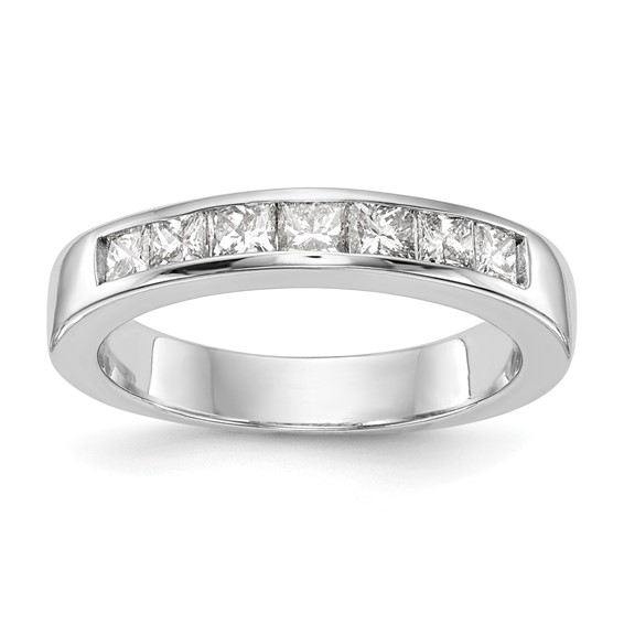 "14K White Gold 7-Stone (Holds 3-2.6, 4-2.5mm Princess) Channel Band Mounting"