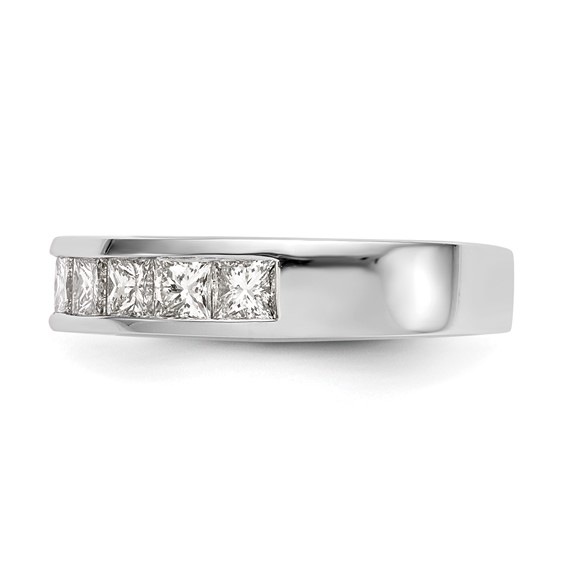 "14K White Gold 7-Stone (Holds 3-2.9, 2-2.8, 2-2.7mm Princess) Channel Band Mounting"