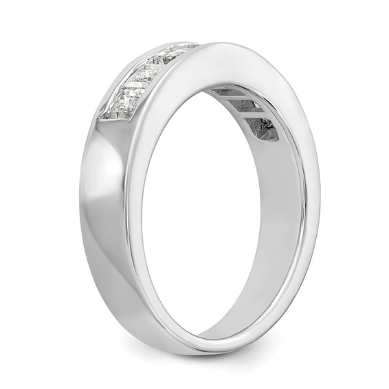 "14K White Gold 7-Stone (Holds 3-2.9, 2-2.8, 2-2.7mm Princess) Channel Band Mounting"