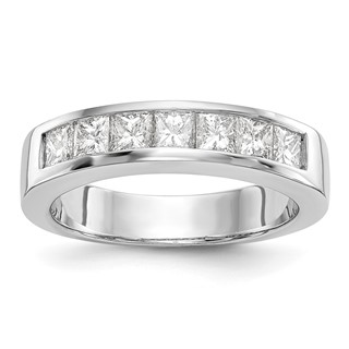 "14K White Gold 7-Stone (Holds 3-2.9, 2-2.8, 2-2.7mm Princess) Channel Band Mounting"