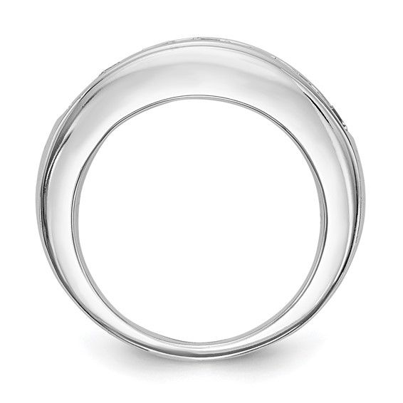 "14K White Gold 7-Stone (Holds 1-3.6, 2-3.4, 2-3.2, 2-3.0mm Round) Graduated Channel Band Mounting"