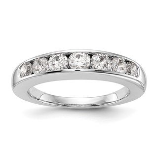 "14K White Gold 7-Stone (Holds 1-3.6, 2-3.4, 2-3.2, 2-3.0mm Round) Graduated Channel Band Mounting"