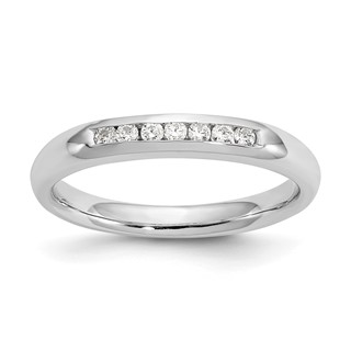 14K White Gold 7-Stone (Holds 7-1.6mm Round) Channel Band Mounting