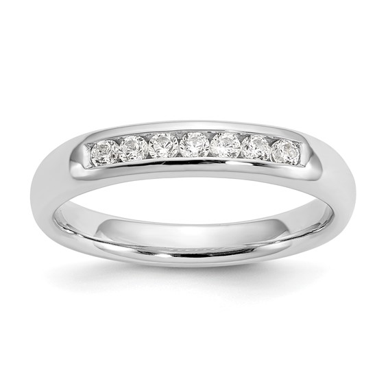 14K White Gold 7-Stone (Holds 7-1.9mm Round) Channel Band Mounting