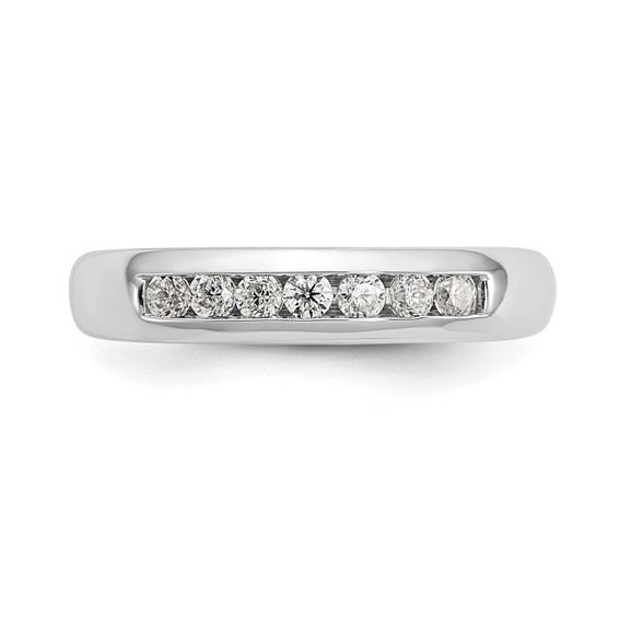 14K White Gold 7-Stone (Holds 7-2.1mm Round) Channel Band Mounting