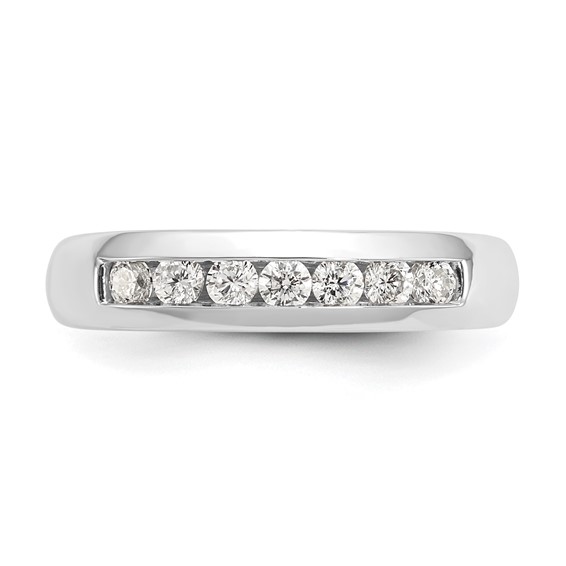 14K White Gold 7-Stone (Holds 7-2.3mm Round) Channel Band Mounting