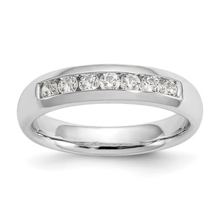 14K White Gold 7-Stone (Holds 7-2.3mm Round) Channel Band Mounting