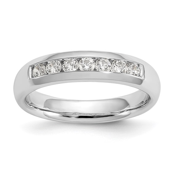 14K White Gold 7-Stone (Holds 7-2.3mm Round) Channel Band Mounting