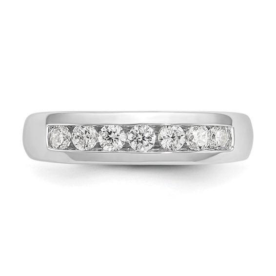 14K White Gold 7-Stone (Holds 7-2.5mm Round) Channel Band Mounting