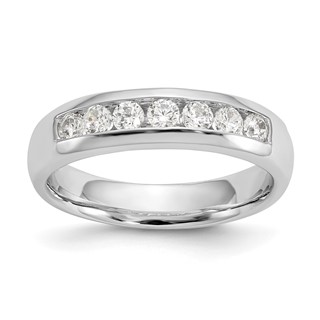 14K White Gold 7-Stone (Holds 7-2.5mm Round) Channel Band Mounting