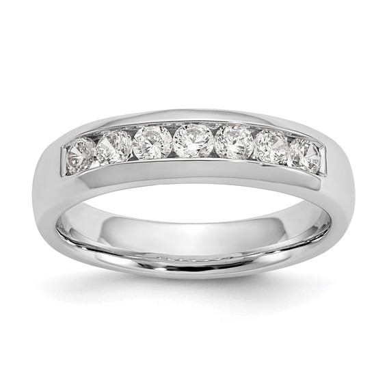 14K White Gold 7-Stone (Holds 7-2.6mm Round) Channel Band Mounting