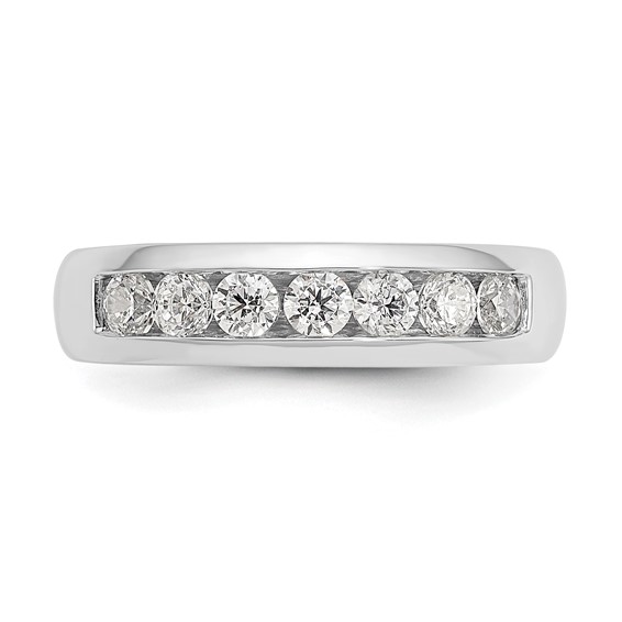 14K White Gold 7-Stone (Holds 7-2.8mm Round) Channel Band Mounting