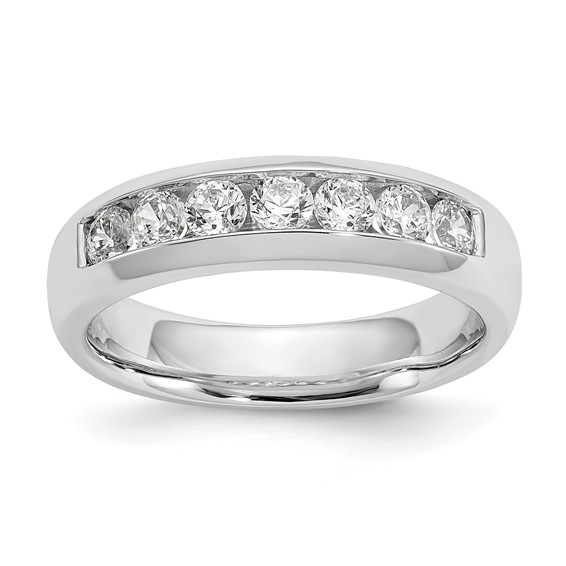 14K White Gold 7-Stone (Holds 7-2.8mm Round) Channel Band Mounting
