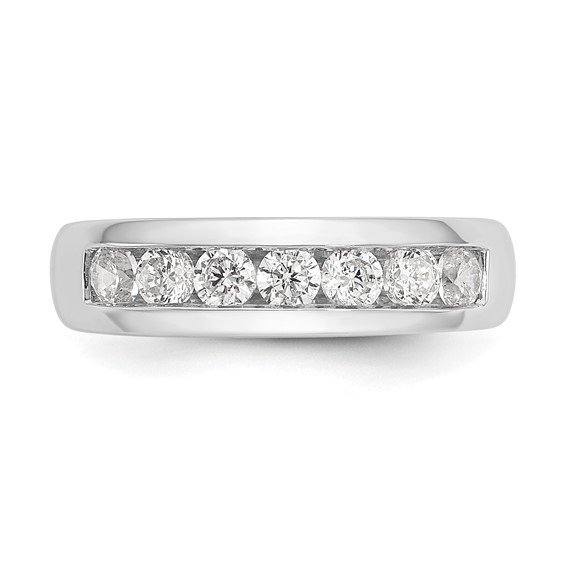 14K White Gold 7-Stone (Holds 7-2.9mm Round) Channel Band Mounting