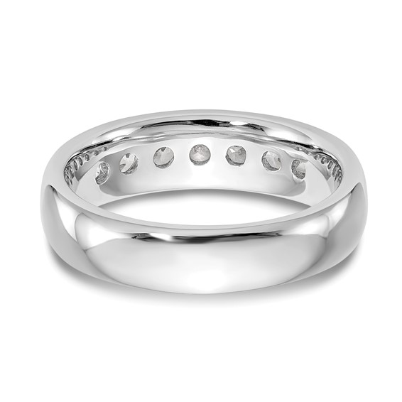 14K White Gold 7-Stone (Holds 7-2.9mm Round) Channel Band Mounting