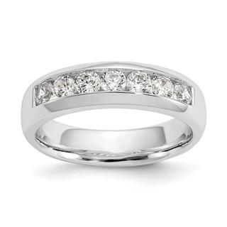 14K White Gold 7-Stone (Holds 7-2.9mm Round) Channel Band Mounting