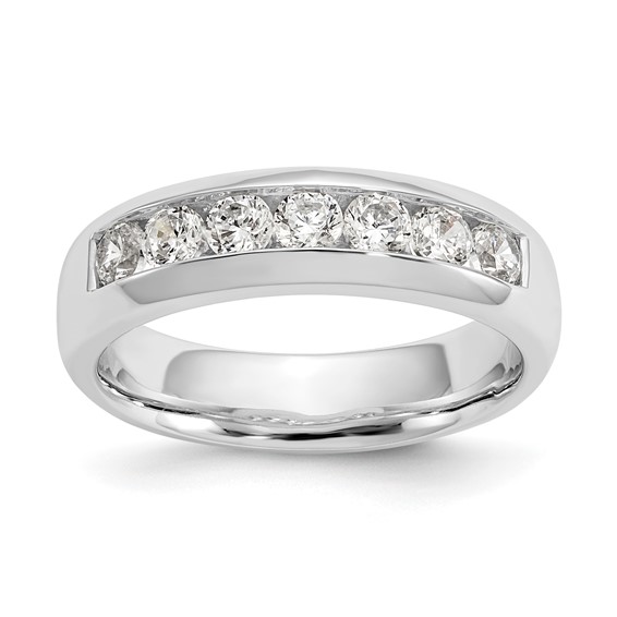 14K White Gold 7-Stone (Holds 7-2.9mm Round) Channel Band Mounting