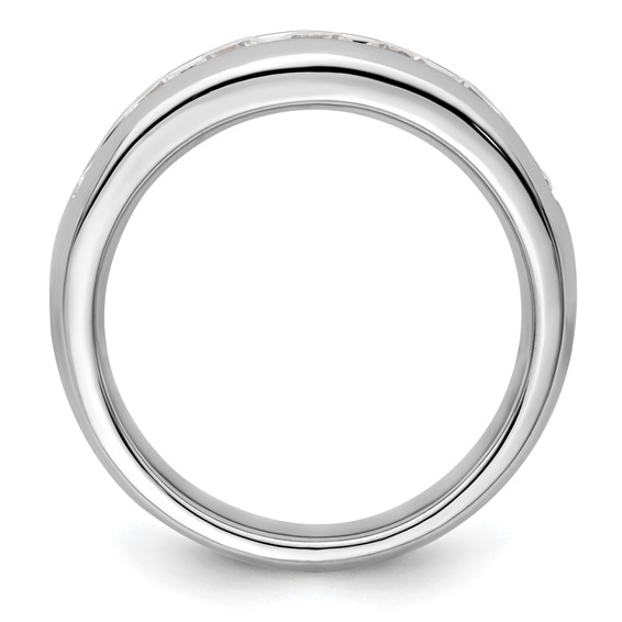14K White Gold 7-Stone (Holds 7-3.4mm Round) Channel Band Mounting