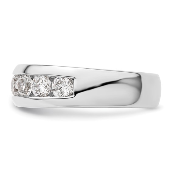 14K White Gold 7-Stone (Holds 7-3.4mm Round) Channel Band Mounting