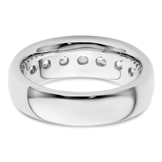 14K White Gold 7-Stone (Holds 7-3.4mm Round) Channel Band Mounting