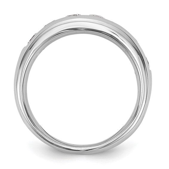 14K White Gold 7-Stone (Holds 7-3.6mm Round) Channel Band Mounting