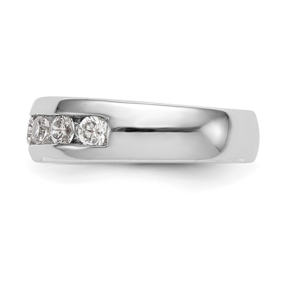 14K White Gold 7-Stone (Holds 7-3.6mm Round) Channel Band Mounting