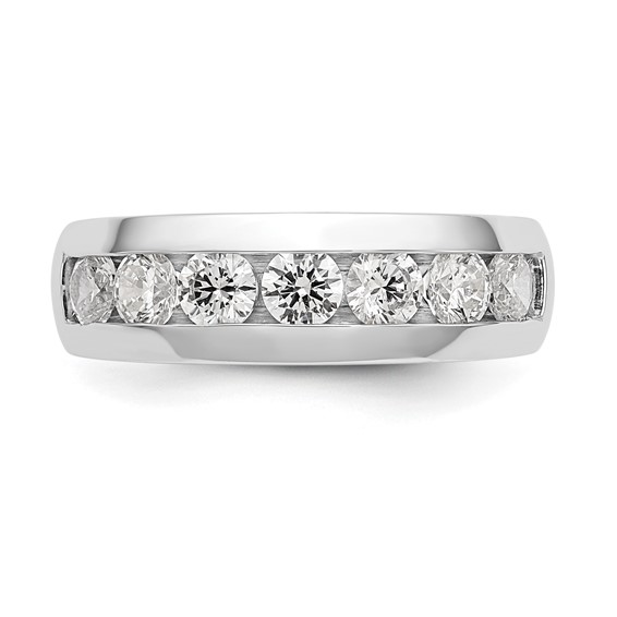 14K White Gold 7-Stone (Holds 7-3.6mm Round) Channel Band Mounting