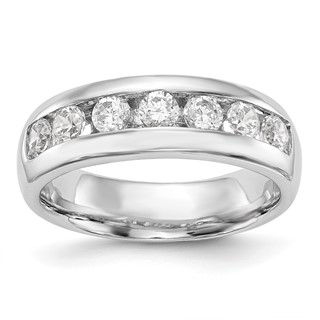 14K White Gold 7-Stone (Holds 7-3.6mm Round) Channel Band Mounting