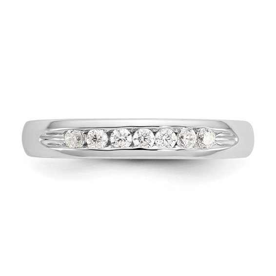14K White Gold 7-Stone (Holds 7-1.9mm Round) Channel Band Mounting