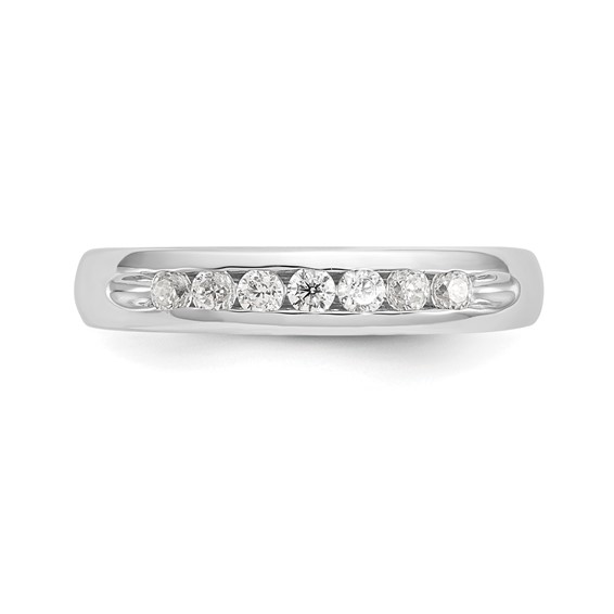 14K White Gold 7-Stone (Holds 7-2.1mm Round) Channel Band Mounting