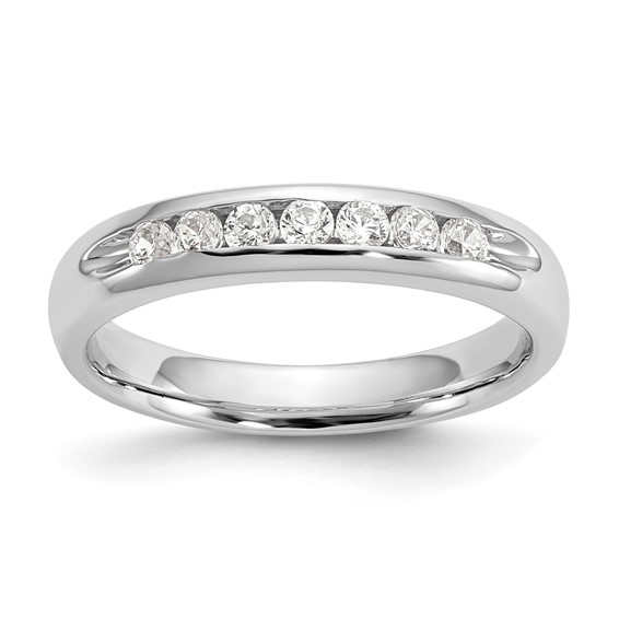 14K White Gold 7-Stone (Holds 7-2.1mm Round) Channel Band Mounting