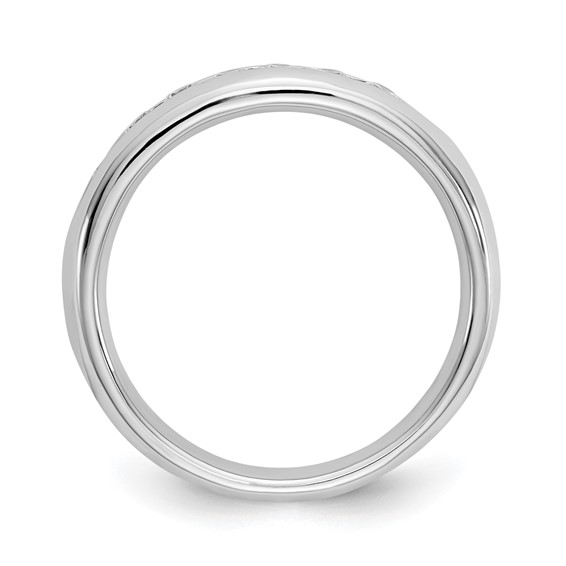 14K White Gold 7-Stone (Holds 7-2.2mm Round) Channel Band Mounting