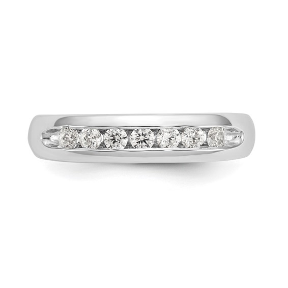 14K White Gold 7-Stone (Holds 7-2.2mm Round) Channel Band Mounting