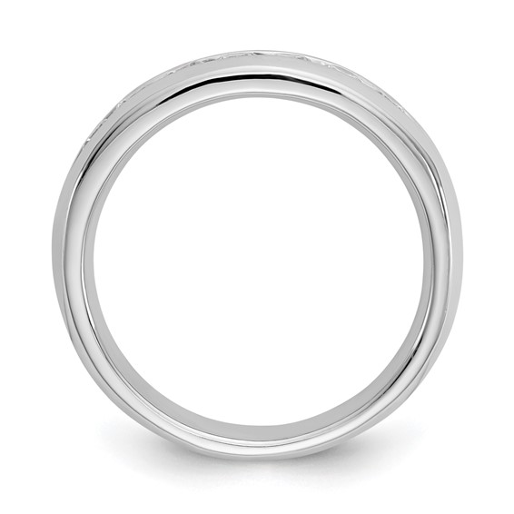 14K White Gold 7-Stone (Holds 7-2.6mm Round) Channel Band Mounting