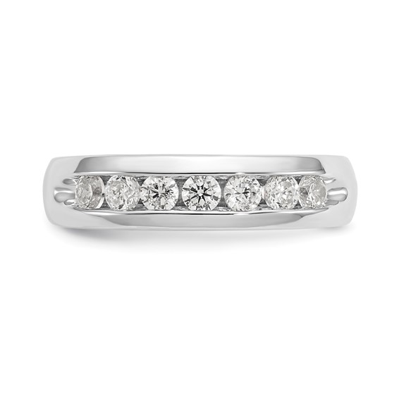 14K White Gold 7-Stone (Holds 7-2.6mm Round) Channel Band Mounting