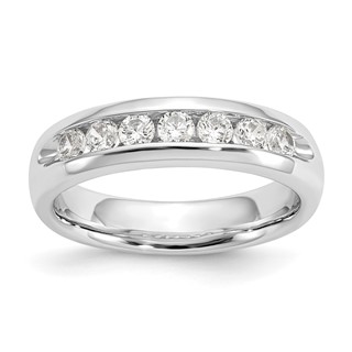 14K White Gold 7-Stone (Holds 7-2.6mm Round) Channel Band Mounting