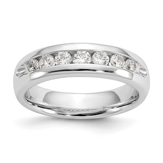 14K White Gold 7-Stone (Holds 7-2.7mm Round) Channel Band Mounting