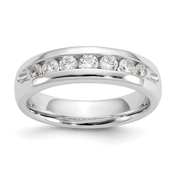 14K White Gold 7-Stone (Holds 7-2.7mm Round) Channel Band Mounting