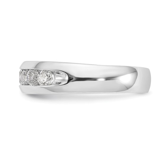 14K White Gold 7-Stone (Holds 7-2.8mm Round) Channel Band Mounting