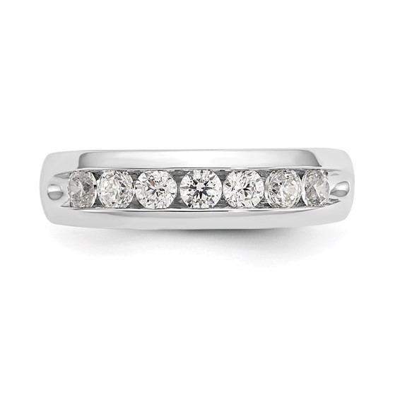 14K White Gold 7-Stone (Holds 7-2.8mm Round) Channel Band Mounting