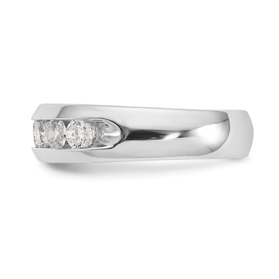 14K White Gold 7-Stone (Holds 7-3.0mm Round) Channel Band Mounting