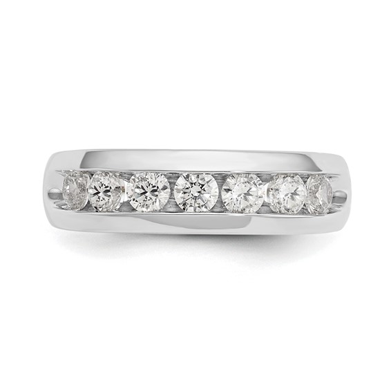 14K White Gold 7-Stone (Holds 7-3.0mm Round) Channel Band Mounting