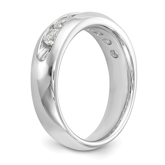 14K White Gold 7-Stone (Holds 7-3.0mm Round) Channel Band Mounting