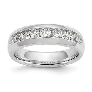 14K White Gold 7-Stone (Holds 7-3.0mm Round) Channel Band Mounting