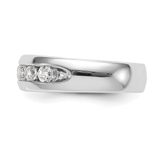 14K White Gold 7-Stone (Holds 7-3.4mm Round) Channel Band Mounting