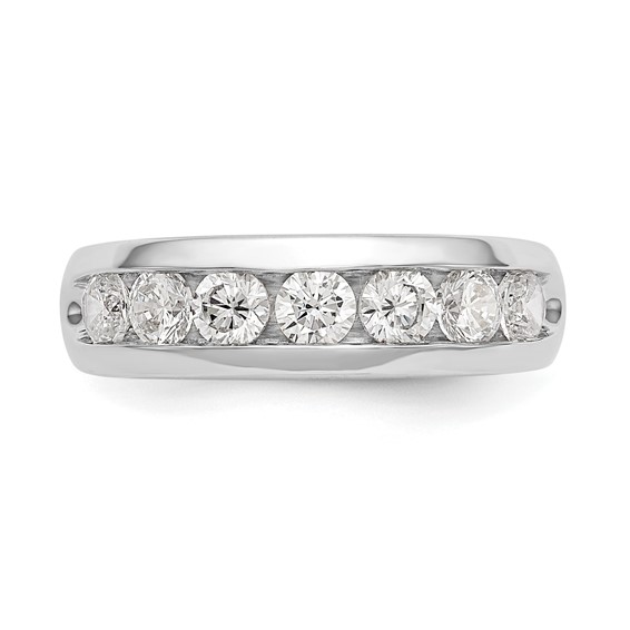 14K White Gold 7-Stone (Holds 7-3.4mm Round) Channel Band Mounting