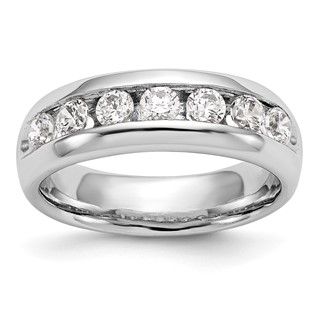 14K White Gold 7-Stone (Holds 7-3.4mm Round) Channel Band Mounting