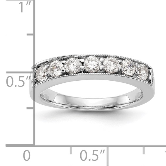 14K White Gold 7-Stone (Holds 7-2.9mm Round) Channel Band Mounting