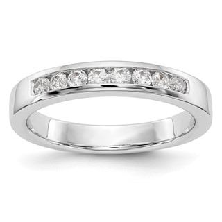 14k White Gold 8-Stone (Holds 8-2.1mm Round) Channel Band Mounting (Closed)